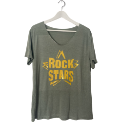Tee-shirt Rock stars kaki/or