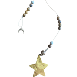 Collier étoile et perles bois